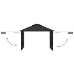 VidaXL Prieel Met Uitschuifbare Daken 180 G/m² 3x3x2,75 M Antraciet -Buitenparasols Winkel 0ace9150d89546aa96fea4512b6f9844