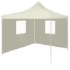 VidaXL Partytent Met 2 Zijwanden Inklapbaar 2x2 M Staal Crème
