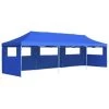 VidaXL Vouwtent Pop-up Met 5 Zijwanden 3x9 M Blauw -Buitenparasols Winkel 1000001098