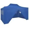 VidaXL Vouwtent Pop-up Met 4 Zijwanden 3x4,5 M Blauw -Buitenparasols Winkel 1000001111