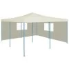 VidaXL Prieel Inklapbaar Met 2 Zijwanden 5x5 M Crème -Buitenparasols Winkel 1000001129