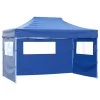 VidaXL Vouwtent Met 3 Wanden 3x4,5 M Blauw -Buitenparasols Winkel 1000001133