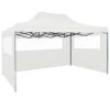 VidaXL Partytent Met 3 Zijwanden Inklapbaar 3x4 M Staal Wit -Buitenparasols Winkel 1000001135