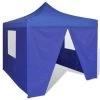 VidaXL Vouwtent Met 4 Zijwanden 3x3 M Blauw -Buitenparasols Winkel 1000001140