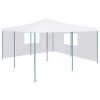 VidaXL Prieel Inklapbaar Met 2 Zijwanden 5x5 M Wit -Buitenparasols Winkel 1000001148