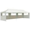 VidaXL Vouwtent Pop-up Met 5 Zijwanden 3x9 M Crème -Buitenparasols Winkel 1000001152