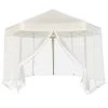 VidaXL Partytent Pop-up Zeshoekig Met 6 Zijwanden 3,6x3,1 M Crèmewit -Buitenparasols Winkel 1000001167