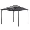 VidaXL Prieel Met Dak 3x3 M Aluminium Zwart 1 VidaXL Prieel Met Dak 3x3 M Aluminium Zwart -Buitenparasols Winkel 1000001249