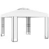 VidaXL Prieel Met Dubbel Dak 3x3 M Wit 2 VidaXL Prieel Met Dubbel Dak 3x3 M Wit -Buitenparasols Winkel 1000001318