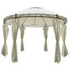 VidaXL Prieel Met Gordijnen Rond 3,5x2,7 M -Buitenparasols Winkel 1000001361