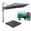 Garden Impressions Zweefparasol 300x300 D. Grijs Met Voet En Hoes -Buitenparasols Winkel 1000003894