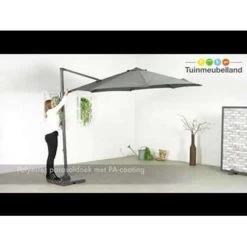 Garden Impressions Hawaii Zweefparasol S Ø300 - Donker Grijs -Buitenparasols Winkel 1000003901 0103