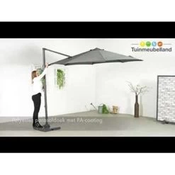 Garden Impressions Hawaii Zweefparasol S Ø300 - Donker Grijs -Buitenparasols Winkel 1000003901 0104