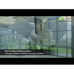 Garden Impressions Zweefparasol Hawaii Deluxe 300x300 Wit - D. Grijs -Buitenparasols Winkel 1000003903 0102