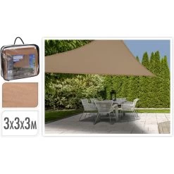 KOOPMAN Schaduwdoek Driehoek Zandkleurig 3x3x3m -Buitenparasols Winkel 1000006867 0101