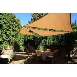 Sunfighters Schaduwdoek Driehoek 5x5x5m Zand -Buitenparasols Winkel 1000013817 0111