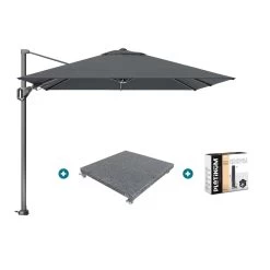 Platinum Voyager Zweefparasol T2 2,7x2,7 M. - Antraciet + Voet En Hoes