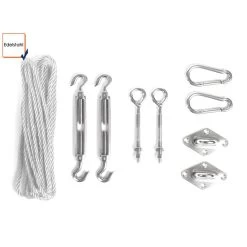 Shadow Comfort Waterafstotend, Vierkant 4x4m Vintage Grey Metset -Buitenparasols Winkel 1000036127 0110