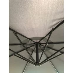 SenS-Line Menorca Zweefparasol Rond - Ø 300 Cm - Antraciet -Buitenparasols Winkel 1000038295 0102