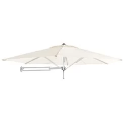 Easysol Muurparasol - Hexagonaal / Rond - 250 Cm Diameter - Ecru / Gebroken Wit -Buitenparasols Winkel 1000046828 0102
