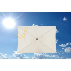 Easysol Rechthoekige Muurparasol - 200 X 140 Cm - Ecru / Gebroken Wit 9 Easysol Rechthoekige Muurparasol - 200 X 140 Cm - Ecru / Gebroken Wit -Buitenparasols Winkel 1000046829 0103