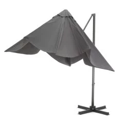 ACAZA Kantelbare Zweefparasol 250x250 Cm, Vierkant, Donker Grijs -Buitenparasols Winkel 1000047018 0103