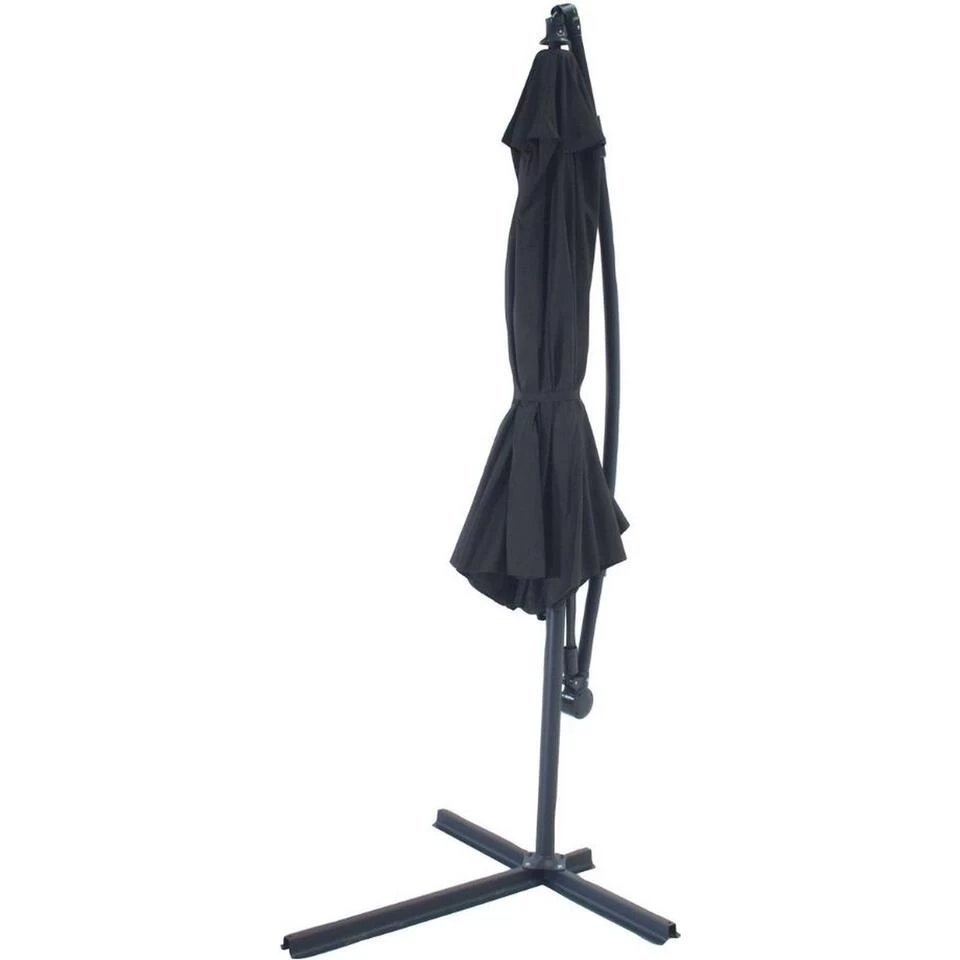 SenS-Line - Menorca Parasol Black Ø300 Cm - Zwart 4 SenS-Line - Menorca Parasol Black Ø300 Cm - Zwart - Afbeelding 2