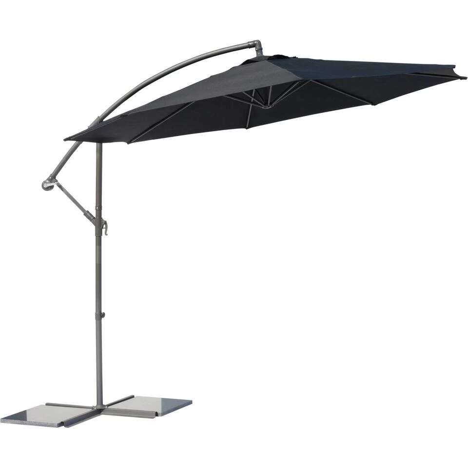 SenS-Line - Menorca Parasol Black Ø300 Cm - Zwart 3 SenS-Line - Menorca Parasol Black Ø300 Cm - Zwart