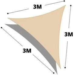 Orange85 Schaduwdoek Beige Driehoek 3x3x3m -Buitenparasols Winkel 1000050348 0101