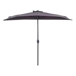 Beliani Halfronde Parasol GALATI - Grijs Polyester