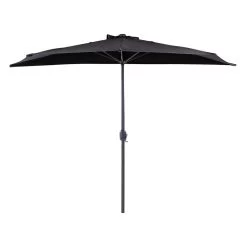 Beliani Halfronde Parasol GALATI - Zwart Polyester