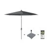 Platinum Riva Stokparasol 3 M. Rond - Antraciet Met Voet En Hoes 1 Platinum Riva Stokparasol 3 M. Rond - Antraciet Met Voet En Hoes -Buitenparasols Winkel 1000073231