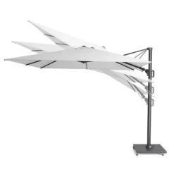 Platinum Challenger Premium T2 3.5 Rond - Faded Black Met Voet En Hoes -Buitenparasols Winkel 1000073275 0103