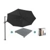 Platinum Challenger Premium T2 3.5 Rond - Faded Black Met Voet En Hoes -Buitenparasols Winkel 1000073275