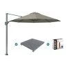 Platinum Voyager Ronde Zweefparasol T1 3 M. - Taupe Met Voet En Hoes -Buitenparasols Winkel 1000073278