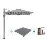 Platinum Voyager Zweefparasol T1 3x2 M. - Light Grey Met Voet En Hoes -Buitenparasols Winkel 1000073283
