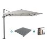 Platinum Challenger Premium T2 3.5x2.6 M - Manhattan + Voet + Hoes -Buitenparasols Winkel 1000073288
