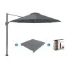 Platinum Voyager Ronde Zweefparasol T1 3 M. - Antraciet + Voet En Hoes -Buitenparasols Winkel 1000073294