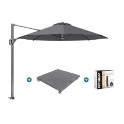 Platinum Voyager Ronde Zweefparasol T1 3 M. - Antraciet + Voet En Hoes