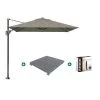 Platinum Voyager Zweefparasol T1 2.5x2.5 M. - Taupe Met Voet En Hoes -Buitenparasols Winkel 1000073298