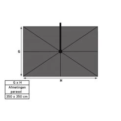 Platinum Challenger Premium T1 3.5x3.5 M - Manhattan + Voet En Hoes -Buitenparasols Winkel 1000073300 0103