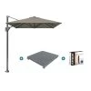 Platinum Voyager Zweefparasol T1 3x2 M. - Taupe Met Voet En Hoes -Buitenparasols Winkel 1000073314