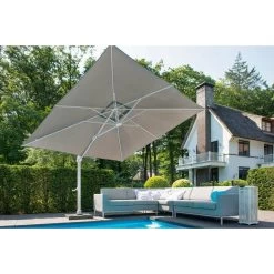4-Seasons Zweefparasol Siesta Premium 300 X 300 Cm - Mid Grey -Buitenparasols Winkel 1000074476 0103