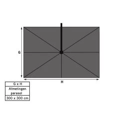 4 Seasons Zweefparasol Siesta Premium 300 X 300 Cm - Taupe -Buitenparasols Winkel 1000074480 0103