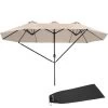 Tectake - Dubbele Parasol Silia - Terrasparasol - Beige -Buitenparasols Winkel 1000078076