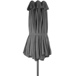 Tectake - Dubbele Parasol Silia - Terrasparasol Zonwering - Grijs -Buitenparasols Winkel 1000078078 0102