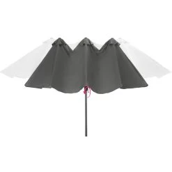 Tectake - Dubbele Parasol Silia - Terrasparasol Zonwering - Grijs -Buitenparasols Winkel 1000078078 0103