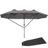 Tectake - Dubbele Parasol Silia - Terrasparasol Zonwering - Grijs -Buitenparasols Winkel 1000078078