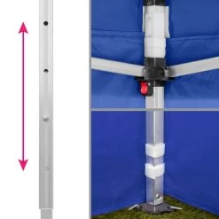 Tectake - Partytent 3x3 M. Opvouwbaar -4 Wanden- Blauw -Buitenparasols Winkel 1000078103 0103