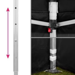 Tectake - Partytent 3x3 M. Opvouwbaar- 2 Wanden- Zwart -Buitenparasols Winkel 1000078107 0102